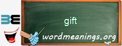 WordMeaning blackboard for gift